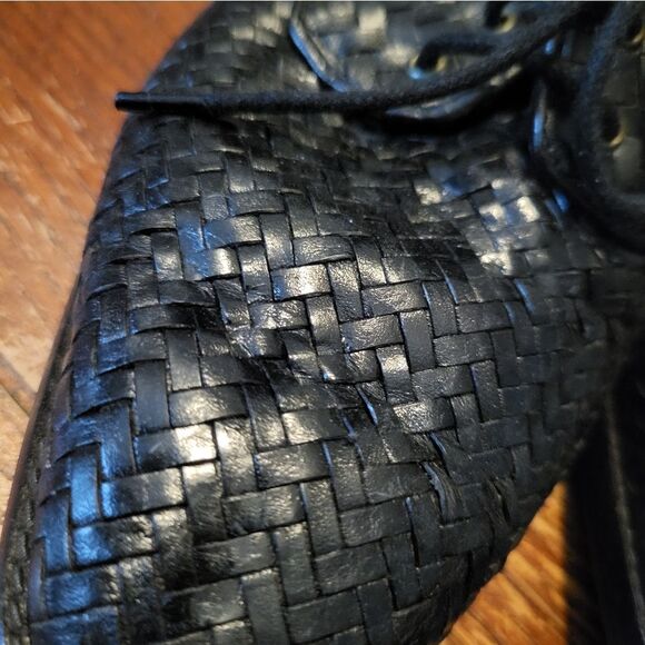 Pappagallo Womens Leather Woven Lace Up Flat Made in Brazil, Size 10 Narrow - Picture 6 of 9